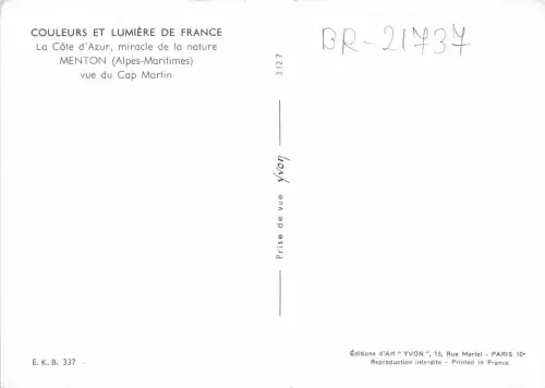 BR21737 Menton vue du Cap martin france