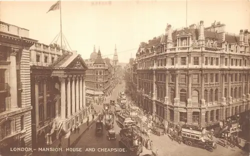 B90713 Herrenhaus und Cheapside Doppeldeckerbus Auto Voiture London UK