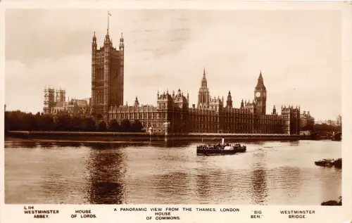 BR60807 ein Panoramablick von der Themse London Schiff Bateaux Echtfoto UK