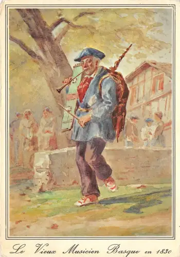 BR8552 Le Vieux Musicien Basque en 1830 Musique et Musiciens Vieilles Postkarte