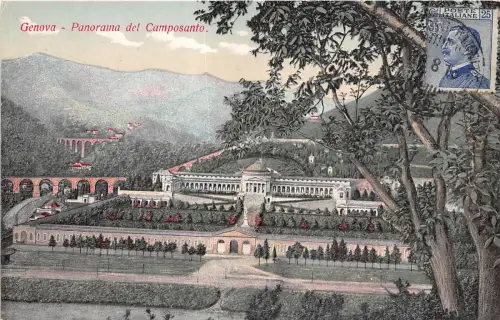 Br35307 Genua Panorama del Camposanto Italien