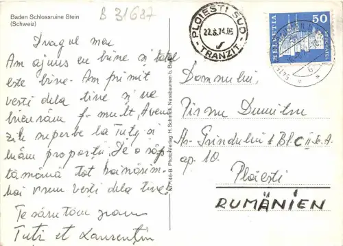 B31687 Baden Schlosserstein Schweiz