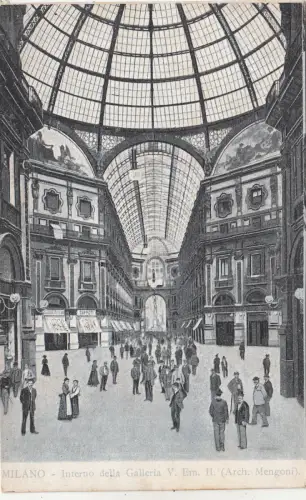 BF32573 milano interno della galleria v em II italy front/back image