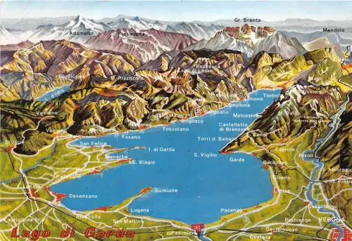 B33969 Lagi di Garda Planimetri Map Cartes Geographique italy