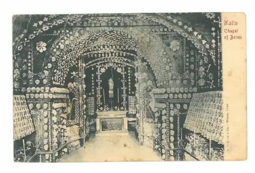 B82485 Malta Chapel of Bones SUperb Briefmarken Auflage Valletta Vorder Rückseite Bild