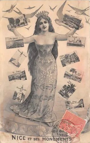 BC60984 Nice et ses Monuments belle Famme collage france TCV
