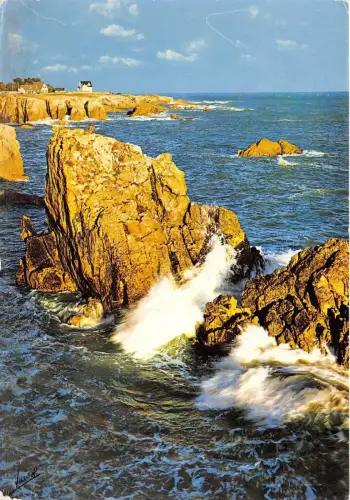 BR14643 La cote d Amour Ecume sur les rochers france