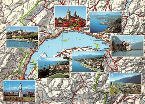 BC60057 Karten Cartes geographiques Lac Leman