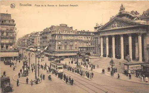 B4454 Belgique Bruxelles Tramway old tram front/back scan