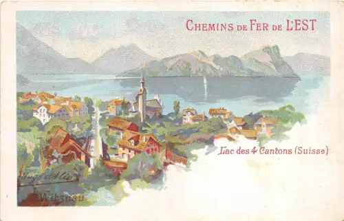 B93916 lac des 4 kantone suisse schweiz postkarte witznau litho