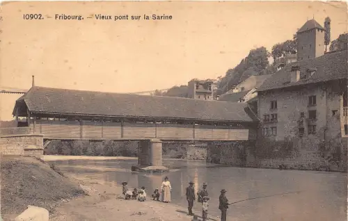 B93212 fribourg vieux pont sur la sarine switzerland