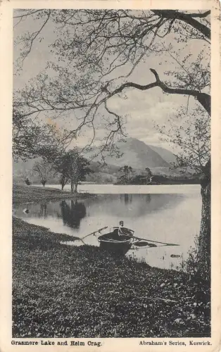 auk41312 grasmere lake and helm crag real photo uk