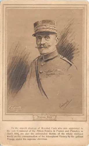 US5915 Marschall Foch Gemälde Postkarte Militär Soldat Frankreich