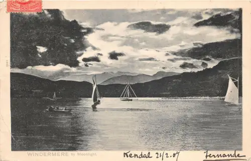 uk41133 windermere by moonlight real photo uk