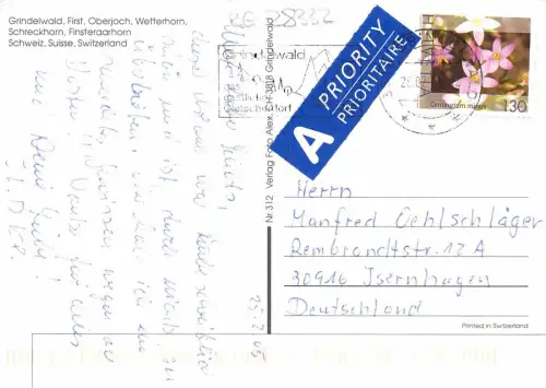 BG28332 Grindelwald First mit Wetterhorn Schweiz