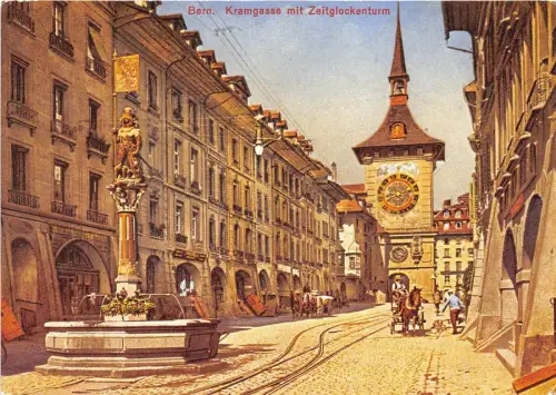 B31655 Bern Fontaine Zahringer et tour Zeitglocken Schweiz
