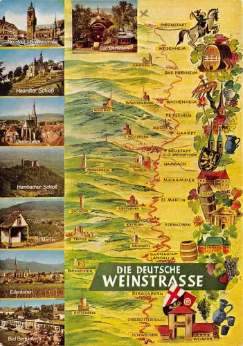 B60016 Karten Cartes geographiques Deutsche Weinstraße