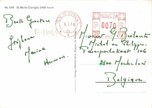 BG18080 Seilbahn St Moritz Corviglia Schweiz