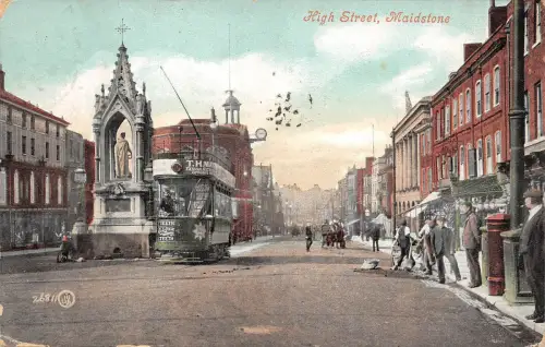 BR64407 High Street Maidstone Double Decker Tramway UK