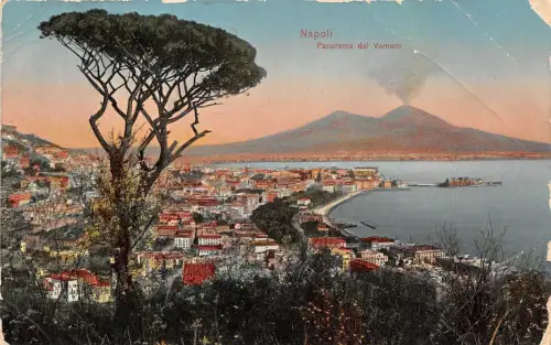 B3880 Italien Napoli Panorama dal Vamero 1919 Front/Back Scan