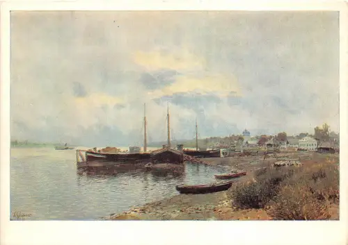 B74282 Schiffsbateaux I N Levitanische Gemälde Bänder Kunst Postkarte