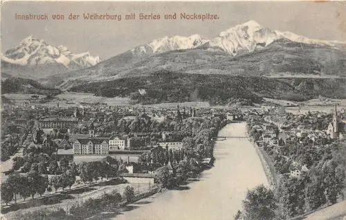 br107554 innsbruck von der weiherburg mit serles und nockspitze österreich