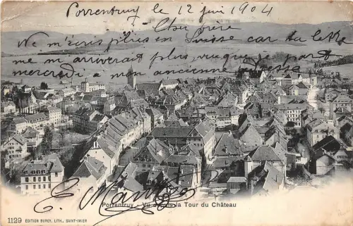 B92342 porrentruy vu de puis le tour du chateau switzerland