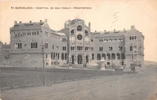 B92503 barcelona hospital de san pablo frontispicio spain