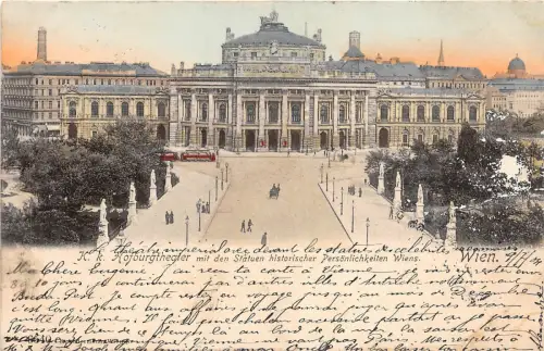 B92768 wien austria k hofburghteater statuen historischer