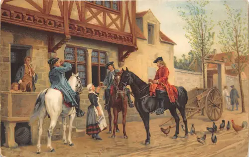 B27420 Art Peintures & Tableaux J.L. Ernest Meissonier Rast vor dem Gasthaus