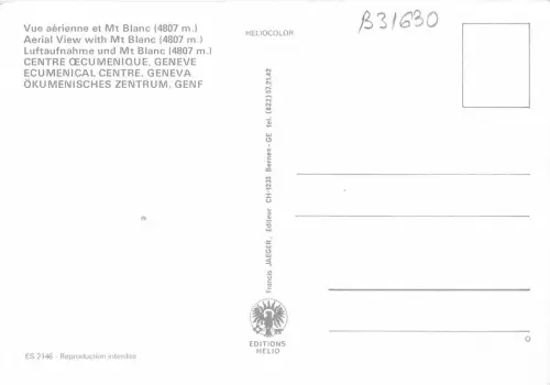 B31630 Vue Aeroanne et Mt Blanc Schweiz
