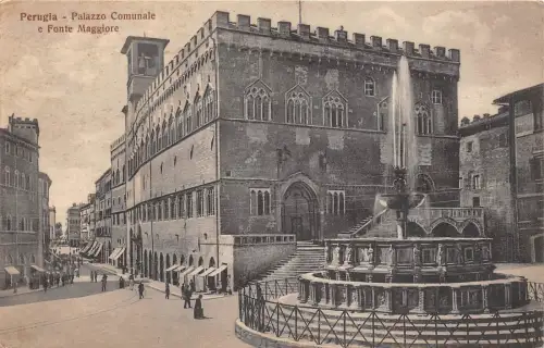 B6317 Italien Perugia Palazzo Comunale e Fonte maggiore