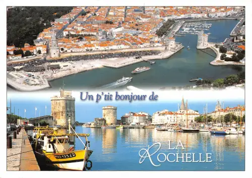 B51707 La Rochelle L`Entree du viux port et ses tours mittelalterliches Frankreich