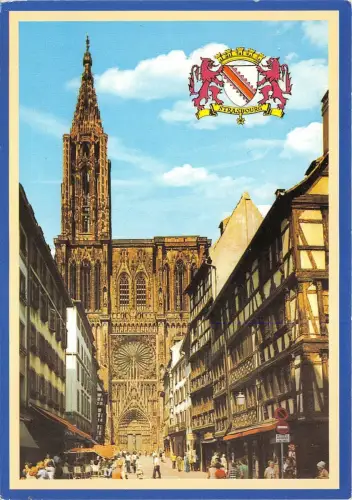 B66612 Strasbourg La rue Merciere et la cathedrale france