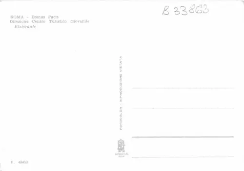 B33863 Roma Domus Pacis Ristorante italien