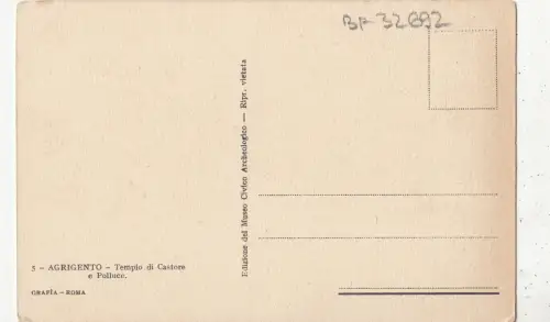 BF32692 agrigento tempio di castore e polluce italy front/back image