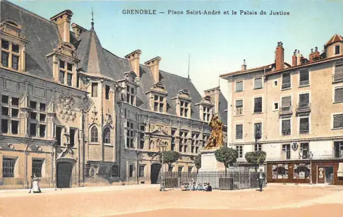 B3914 Frankreich Grenoble La Place Saint Andre et le Palais de Justi Front/Back Scan