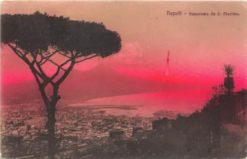 B2503 Italien Napoli Panorama de S Martino gebraucht 1922 Front/Back Scan