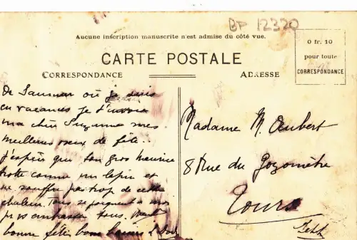 BF12320 saumur m et l le chateau france front/back image