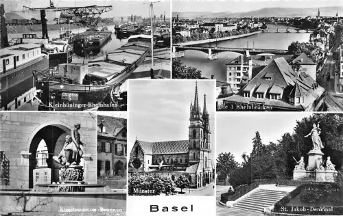 B48015 Basel Boote Bateaux Multi Vues Schweiz