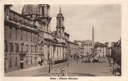 B3849 Italien Roma Piazza Navona 1934 Front/Back Scan