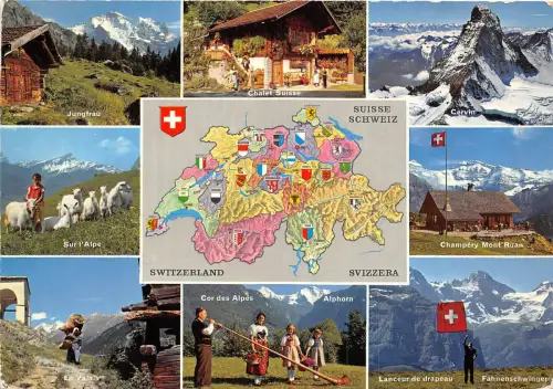 BR15795 Suisse Multi Views Karte Cartes Geographiques Schweiz