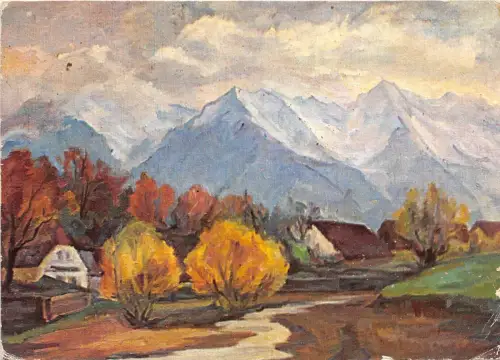 B75072 Trude Schullerus neuschenee in dem Gogarascher Bergen Gemälde Postkarte