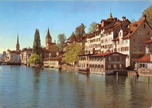 B31656 Zürich Schipfe Fraumunster und St Peters Kirche Schweiz