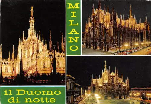 B33736 Milano il duomo di notte italy