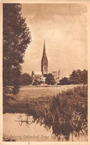 BR65130 salisbury cathedral from the river uk