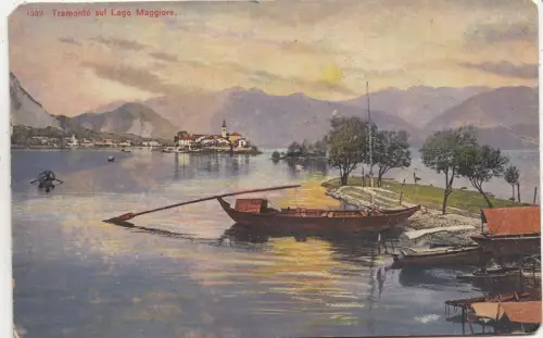 BF32437 tramonto sul lago maggiore italy front/back image