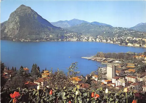 B31684 Lugano vista dal Monte Bre sul Monte S Salvatore switzerland