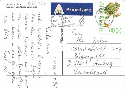 B33324 Arosa bei Nacht Schweiz