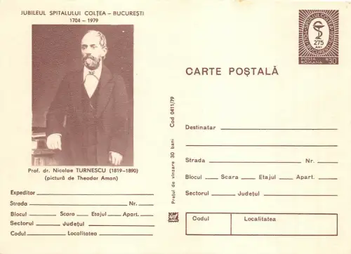 B8270 Entier Postaux Rumänische Derma Dermathologie Ärzte Nicolae Turnescu